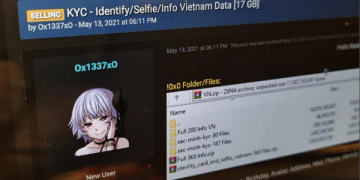 Ảnh chụp màn hình bài đăng rao bán thông tin cá nhân của hàng nghìn người Việt Nam từ tài khoản Ox1337xO. (Nguồn: TechRum).